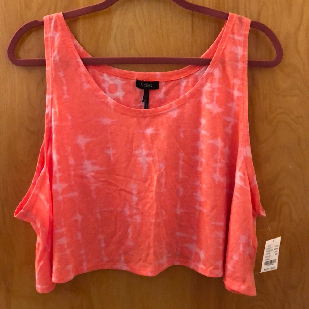 Coral / orange colored crop top